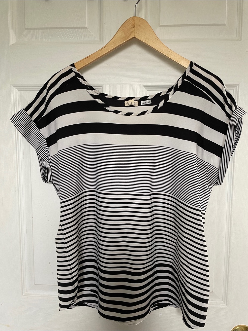 Antilia Femme Black & White Striped Short Sleeve Tee